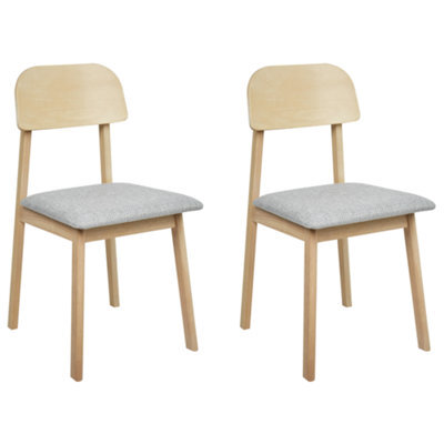 Beliani Set Of 2 Dining Chairs Scandia Wood Light Grey - image 1