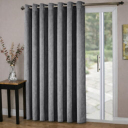 Oxford Homeware Eyelet Charcoal Linen Curtains Fully Lined 100% Blackout Thermal Insulated Curtain Single Panel (W)168Cmx(L)213Cm - thumbnail 1