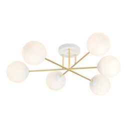 Emibig Lighting Emibig Magnum Ceiling Lamp  6 X E14 White, Gold With White Shade - thumbnail 2