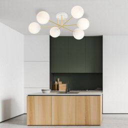 Emibig Lighting Emibig Magnum Ceiling Lamp  6 X E14 White, Gold With White Shade - thumbnail 7