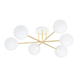 Emibig Lighting Emibig Magnum Ceiling Lamp  6 X E14 White, Gold With White Shade - thumbnail 1