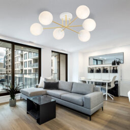Emibig Lighting Emibig Magnum Ceiling Lamp  6 X E14 White, Gold With White Shade - thumbnail 8