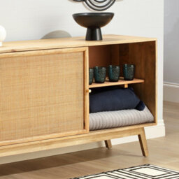Desser Manhattan Sideboard With Sliding Doors Mango Wood In Natural (H75Cm X W150Cm X D45Cm) - thumbnail 5