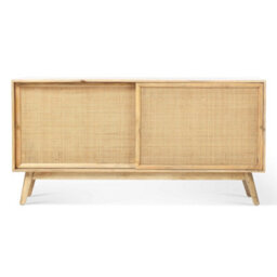 Desser Manhattan Sideboard With Sliding Doors Mango Wood In Natural (H75Cm X W150Cm X D45Cm) - thumbnail 1