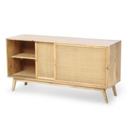 Desser Manhattan Sideboard With Sliding Doors Mango Wood In Natural (H75Cm X W150Cm X D45Cm) - thumbnail 2