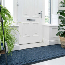 Loomed Navy Hard Wearing Non Slip Cut To Measure Runner Utility Mat 66Cm Wide (2Ft 2In W X 4Ft L)