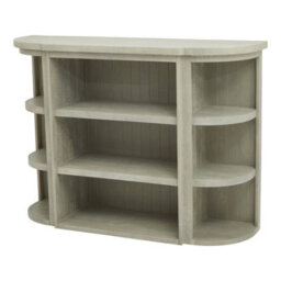 Wyld Haus Genoa Grey Wash Pine Bookcase 3 Open Shelves Rounded Edges - thumbnail 2