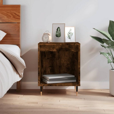 Berkfield Bedside Cabinet Smoked Oak 40X35X50 Cm Engineered Wood - image 1