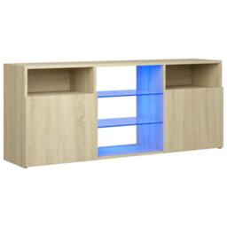 Berkfield Tv Cabinet With Led Lights Sonoma Oak 120X30X50 Cm - thumbnail 2