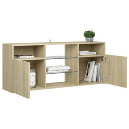 Berkfield Tv Cabinet With Led Lights Sonoma Oak 120X30X50 Cm - thumbnail 6