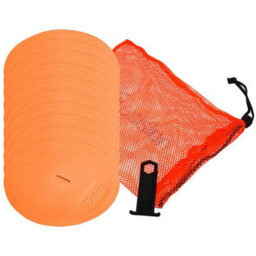 Precision 10 Pack 21Cm Round Rubber Marker Set - Orange Flat Disc Outdoor Football Pitch - thumbnail 1