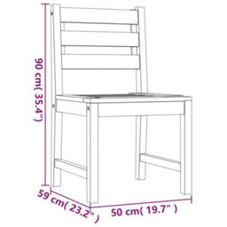 Walplus 9 Piece Garden Outdoor Dining Set Suitable For Backyard, Patio Solid Wood Teak - thumbnail 9