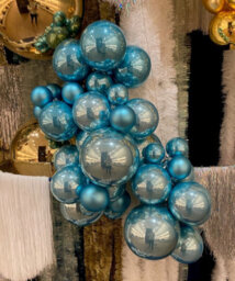Decoris 30 Sugar Blue Baubles Assorted Shatterproof Christmas Tree Hanging Decs - thumbnail 6
