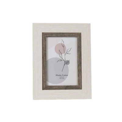 Straits White & Brown Wood Photo Frame - 4X6