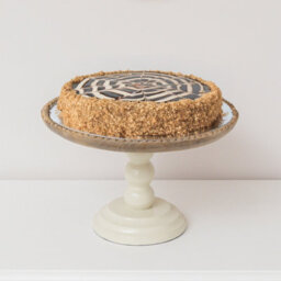 Melody Maison Round Beige & Mango Wood Bobble Detail Cake Display Stand - thumbnail 6
