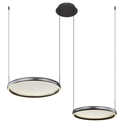 Luminosa Lighting Luminosa Briggs Pendant Ceiling Light Matt Black 2X Led Dimmable 2700-6000K Remote Control - image 1