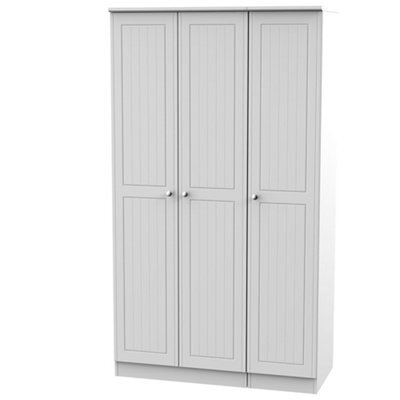 Vittoria Ready Assembled Contemporary Matt Grey Tall Triple Wardrobe (H)1970mm (W)1110mm (D)530mm - image 1