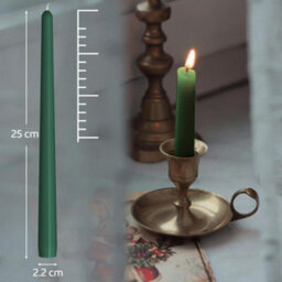 Taper Dinner Candles, Non-Drip Long Candles, 7 Hour Burn Time, Paraffin Wax, Cotton Wicks, Unscented, Green, 50 Pack - thumbnail 3