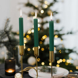 Taper Dinner Candles, Non-Drip Long Candles, 7 Hour Burn Time, Paraffin Wax, Cotton Wicks, Unscented, Green, 50 Pack - thumbnail 7