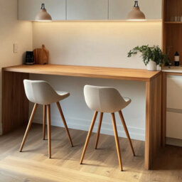 Ashford Blake Solid Oak Breakfast Bar Table - Oak Legs - thumbnail 2