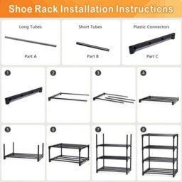 4 Tiers 43X30X56Cm Narrow Shoe Rack Metal Shoes Cabinet Storage Organiser Shoe Rack Stand - thumbnail 2