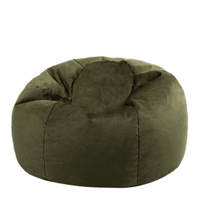 icon Kingston Classic Velvet Bean Bag Chair Olive Green Bean Bags - image 1
