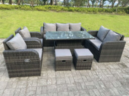 Fimous Rattan Outdoor Garden Furniture Lifting Adjustable Dining Or Coffee Table Love Sofa 3 Seater Sofa Recling Chairs - thumbnail 5