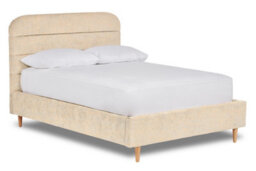 Divan Base Direct Crystal Contemporary Fabric Bed Base Only 4Ft Small Double- Pavia Ivory - thumbnail 1