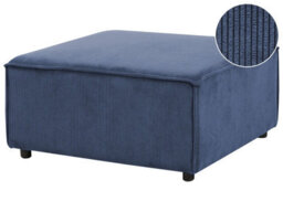 Wyld And Coco Element Dark Blue Corduroy Ottoman Footstool With Black Legs, 86 X 86 X 45 Cm - thumbnail 3