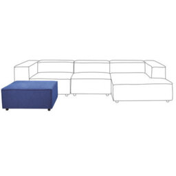 Wyld And Coco Element Dark Blue Corduroy Ottoman Footstool With Black Legs, 86 X 86 X 45 Cm - thumbnail 5