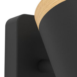Eglo Consuma Steel And Wood 3-Light Bathroom Spotlight, Black And Brown - thumbnail 4