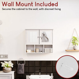 Lassic Bath Vida Priano White 2 Door Mirrored Bathroom Wall Cabinet With 3 Compartments - thumbnail 8
