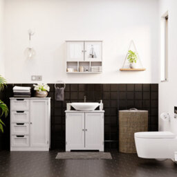 Lassic Bath Vida Priano White 2 Door Mirrored Bathroom Wall Cabinet With 3 Compartments - thumbnail 4