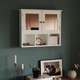 Lassic Bath Vida Priano White 2 Door Mirrored Bathroom Wall Cabinet With 3 Compartments - thumbnail 5
