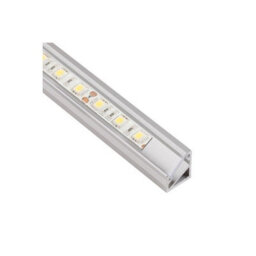 MKGT 1M Aluminium Profile Corner For Led Lights Strip 5050 3528 Transparent Cover - Aluminium Finish - Pack Of 5 - thumbnail 1