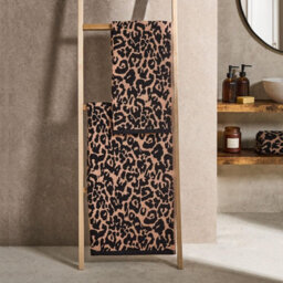 OHS Leopard Bath Towel Absorbent 100% Cotton Luxury Hotel Quality, Natural - 2Pc - thumbnail 2