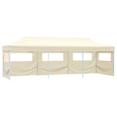 Walplus Folding Pop-Up Party Tent Garden Gazebo Canopy With 5 Sidewalls 3X9 M Cream - image 1