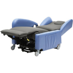 Loops Comfortable Dual Motor Rise And Recline Lounge Chair With Easy Clean Fabric In Black And Blue - thumbnail 2