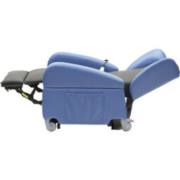 Loops Comfortable Dual Motor Rise And Recline Lounge Chair With Easy Clean Fabric In Black And Blue - thumbnail 5