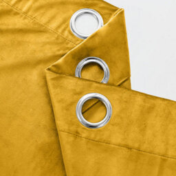Ameha Ochre Crushed Blackout Velvet Curtain Luxury Bedroom Kitchen Window Curtains Pair 66'' X 54'' With 2 X Tie Backs - thumbnail 5