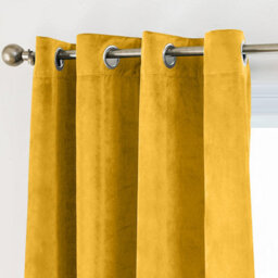 Ameha Ochre Crushed Blackout Velvet Curtain Luxury Bedroom Kitchen Window Curtains Pair 66'' X 54'' With 2 X Tie Backs - thumbnail 6