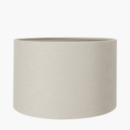 Pacific Lifestyle 35Cm Soft Grey Linen Drum Table Lampshade Self Lined Cylinder Shade