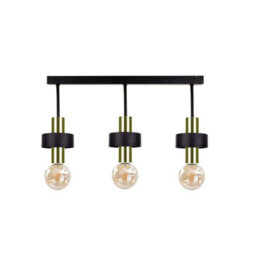 Luminosa Lighting Luminosa Unica Ceiling Spotlight Bar Black, Gold, 60Cm, 3X E27