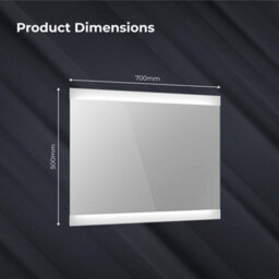 Ibathuk Averra Wall Mounted Led Illuminated Mirror, Modern Bathroom Mirrors With Touch Sensor & Demister Pad, 700 X 500mm - thumbnail 4