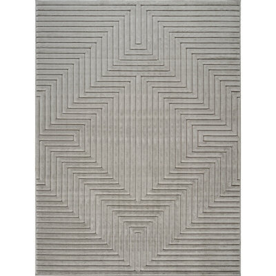 Livabliss Le Mans-Modern Grey 3D High & Low Pile Textured In- & Outdoor Rug 200 X 275 Cm Easy Care, Non Shedding - image 1
