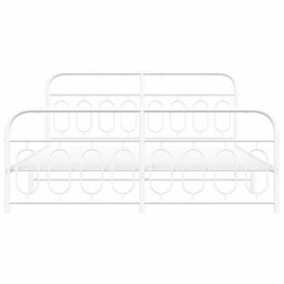 Berkfield Metal Bed Frame Without Mattress With Footboard White 193X203Cm - thumbnail 4