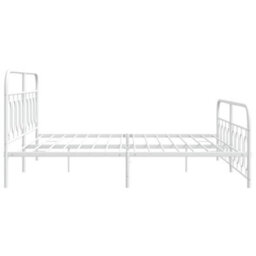 Berkfield Metal Bed Frame Without Mattress With Footboard White 193X203Cm - thumbnail 5