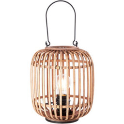 Loops Standing Floor & Table Lamp Set - Natural Bambo Open Framed Shade - Matt Black Base - thumbnail 6