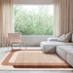 Sweeek - Indoor Rug With Brown, Pink, And Beige Graphic Pattern 170X120 Cm - Olli - thumbnail 4