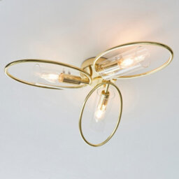 Luminosa Lighting Luminosa Amari Multi Arm Glass Semi Flush Ceiling Lamp, Polished Brass Plate, Glass - thumbnail 2